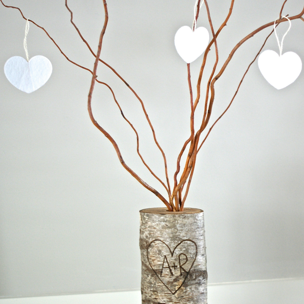 Birch Log Family Tree DIY Valentine #39 s Day Decor