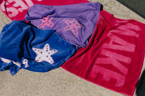 DIY Custom Beach Towel | Bleach Print Beach Towel