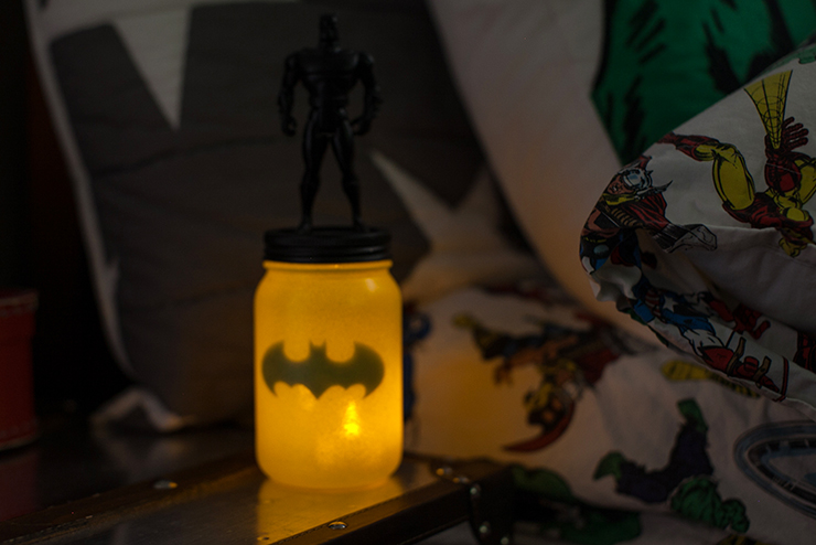 Batman Jar Light | Batman Nightlight | Superhero Mason Jar Light