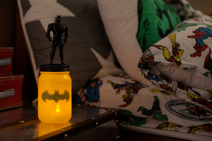 Batman Jar Light | Batman Nightlight | Superhero Mason Jar Light