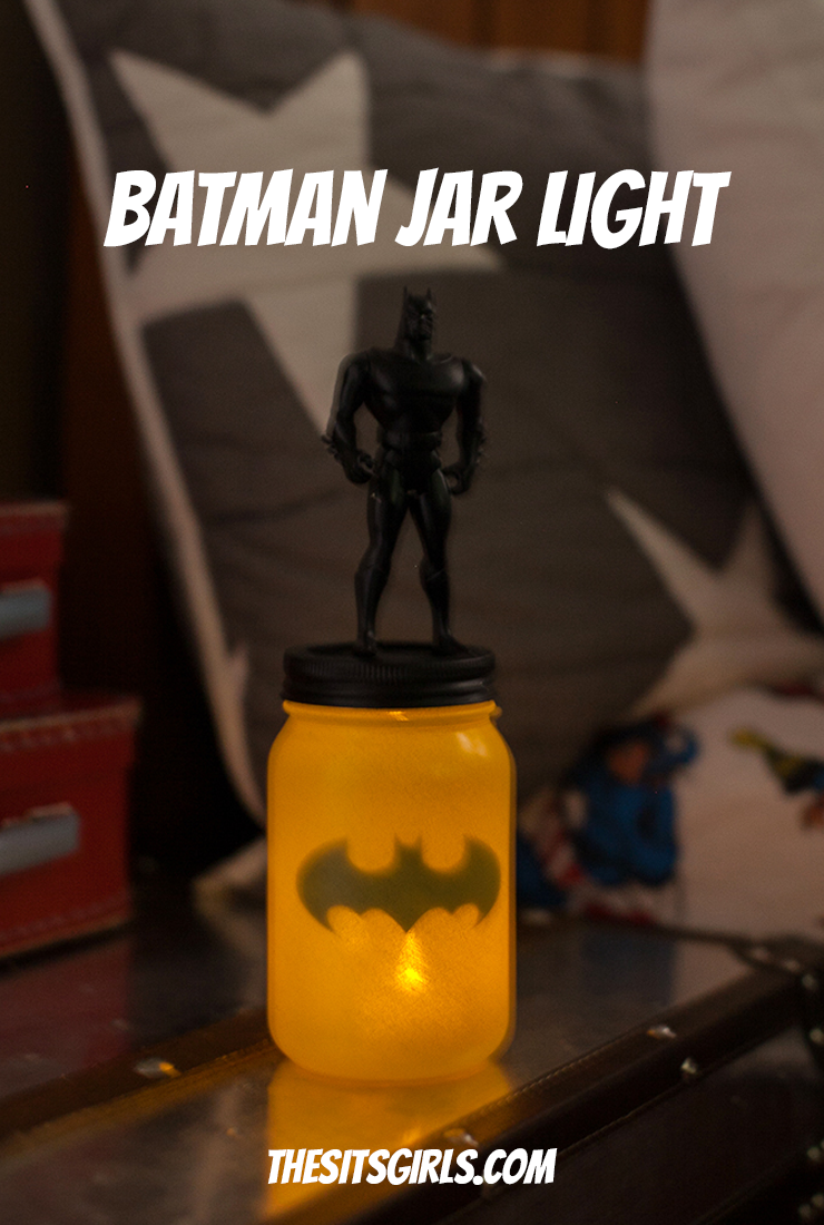 Batman Jar Light | Batman Nightlight | Superhero Mason Jar Light