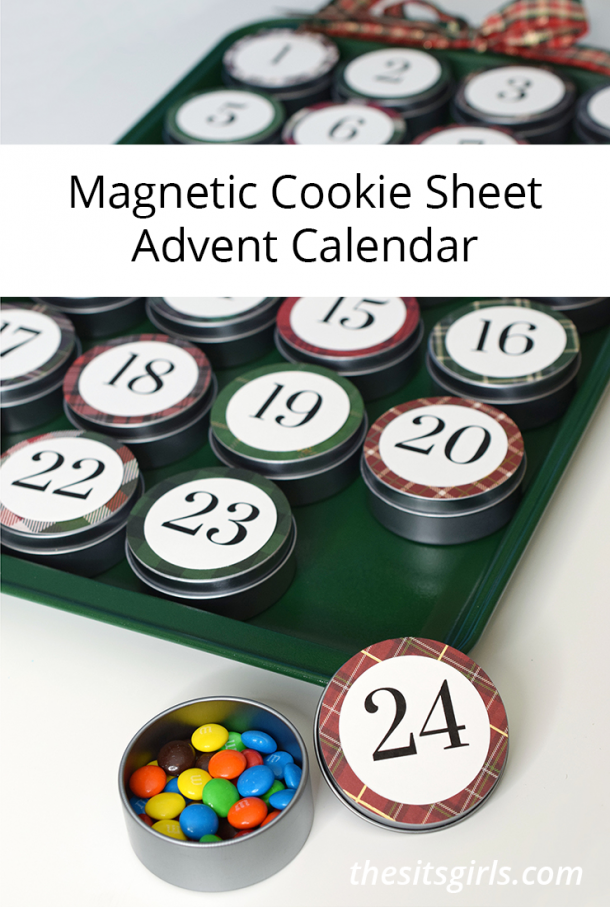 DIY Advent Calendar with Cookie Sheet Christmas Count Down